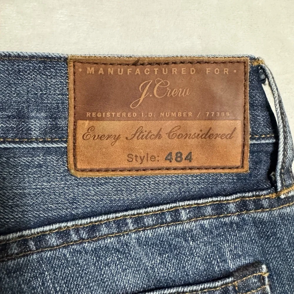 J.CREW 484 Slim Fit Jeans‎ Size 32 32x34 KAIHARA Japanese Denim Distressed